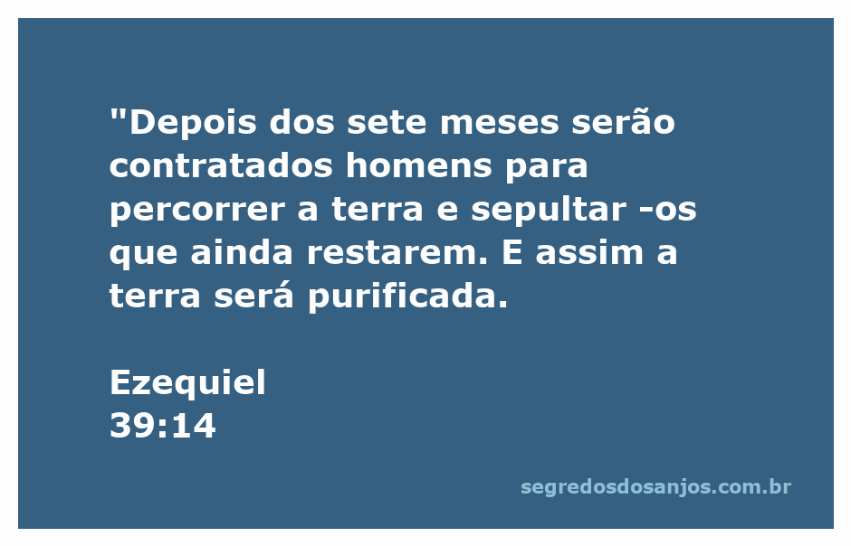 Homens sepultando restos mortais em um campo após uma batalha, simbolizando a purificação da terra conforme Ezequiel 39:14.
