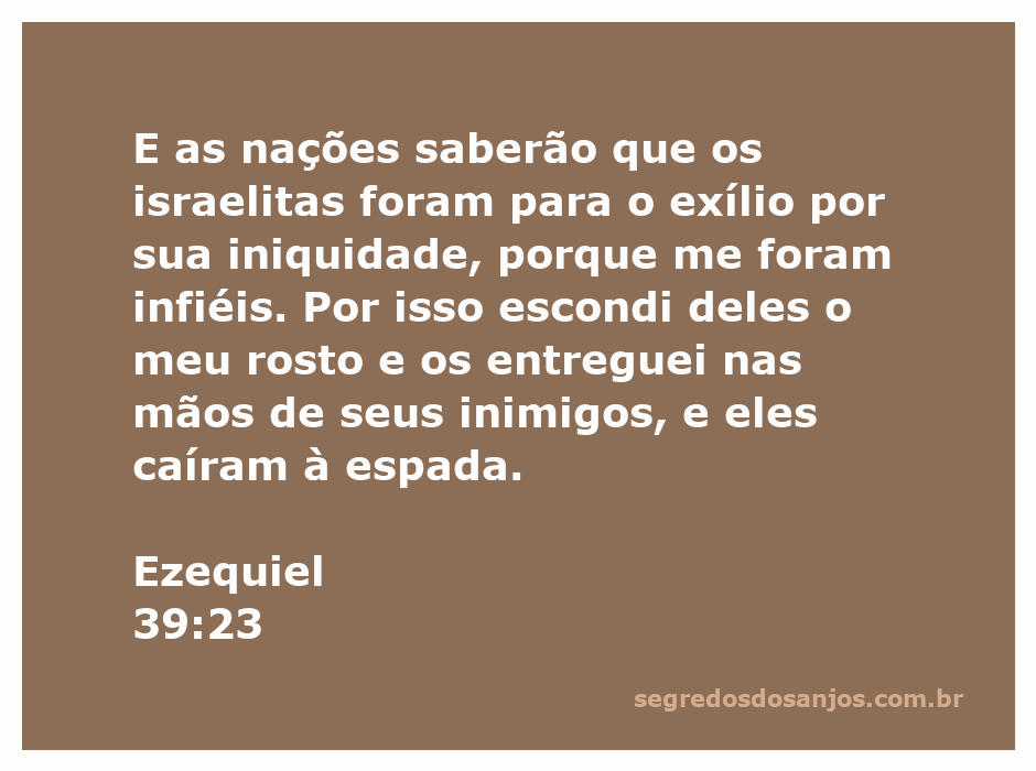 Ilustração representando a passagem de Ezequiel 39:23, destacando o exílio dos israelitas e sua infidelidade.