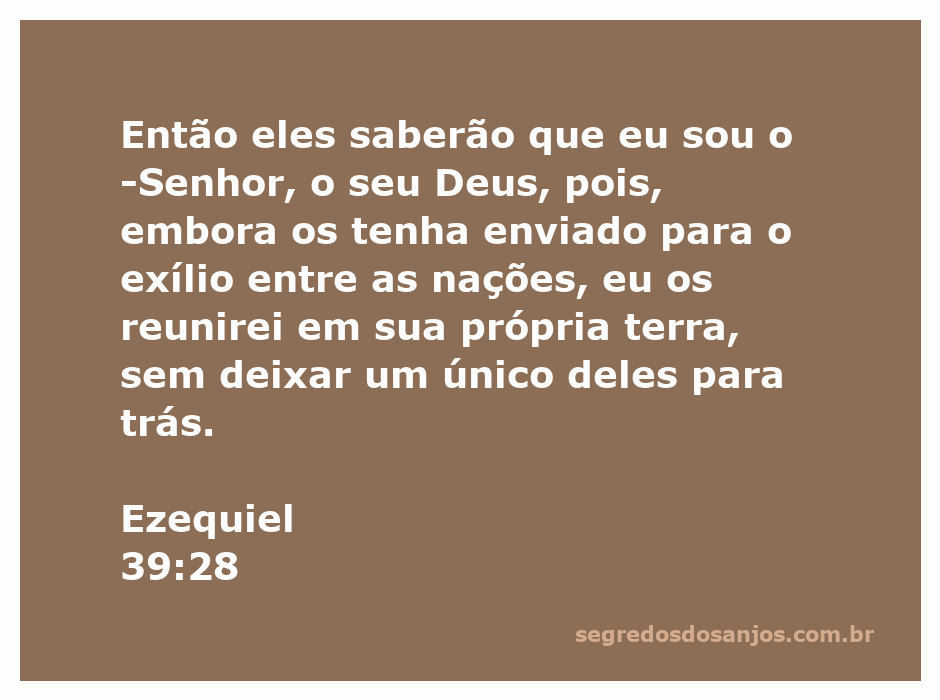 Imagem representativa da passagem de Ezequiel 39:28, mostrando a reunião do povo de Deus em sua terra.