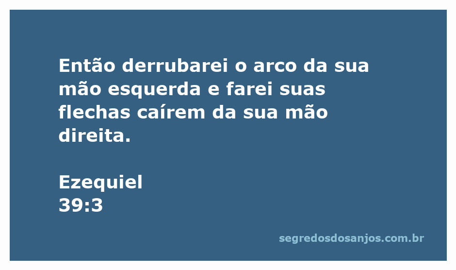 Imagem representativa da passagem bíblica Ezequiel 39:3, mostrando um arco quebrado e flechas caindo.