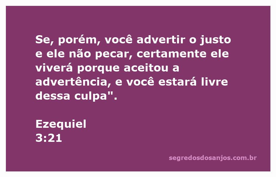 Imagem ilustrativa sobre a advertência ao justo conforme Ezequiel 3:21.