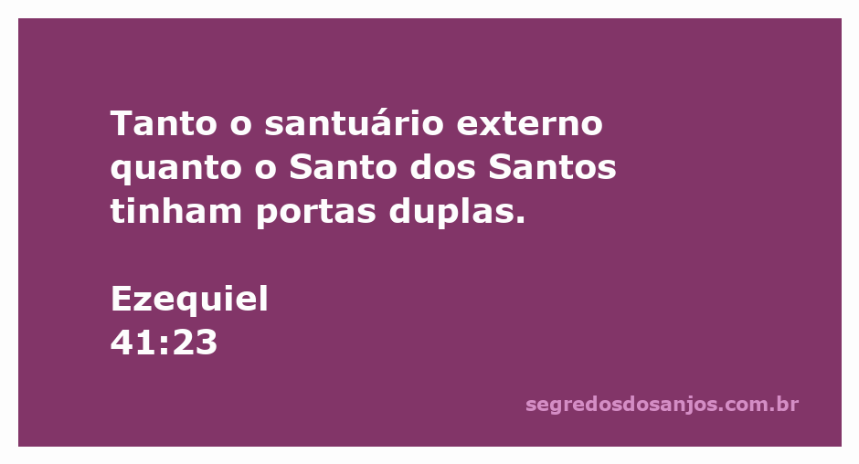 Imagem das portas duplas do santuário e Santo dos Santos conforme descrito em Ezequiel 41:23.
