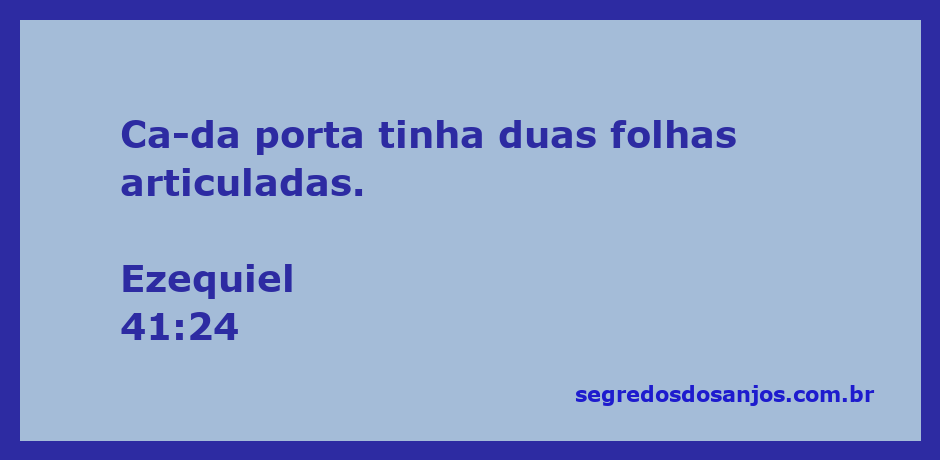 Imagem de uma porta dupla articulada, representando a passagem de Ezequiel 41:24 na Bíblia.