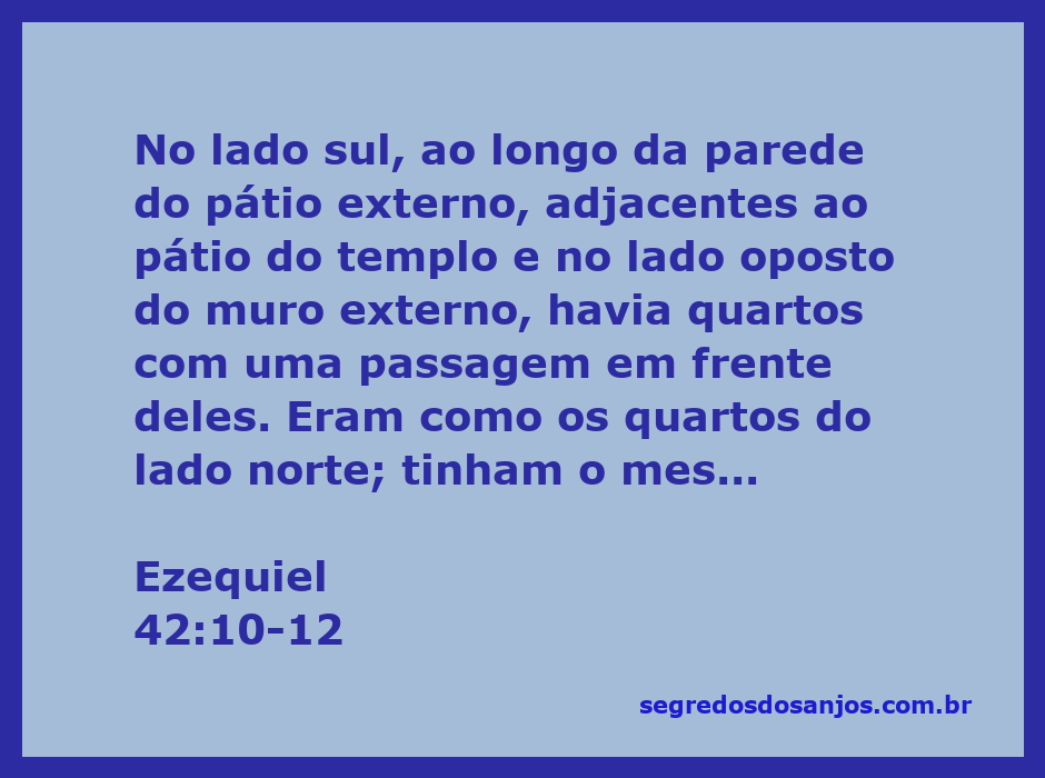 Ilustração dos quartos do pátio do templo conforme descrito em Ezequiel 42:10-12.