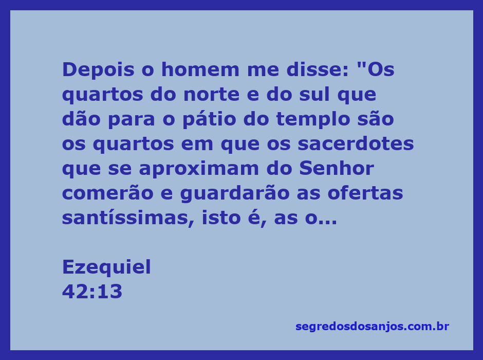 Imagem do templo com quartos para sacerdotes em Ezequiel 42:13, representando a santidade dos locais de oferta.