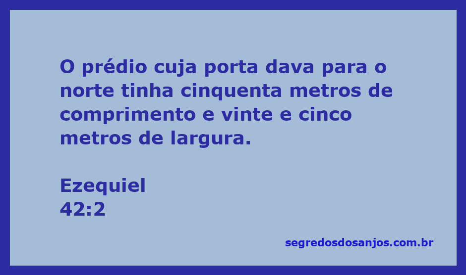 Imagem do templo de Ezequiel com dimensões específicas do prédio ao norte.