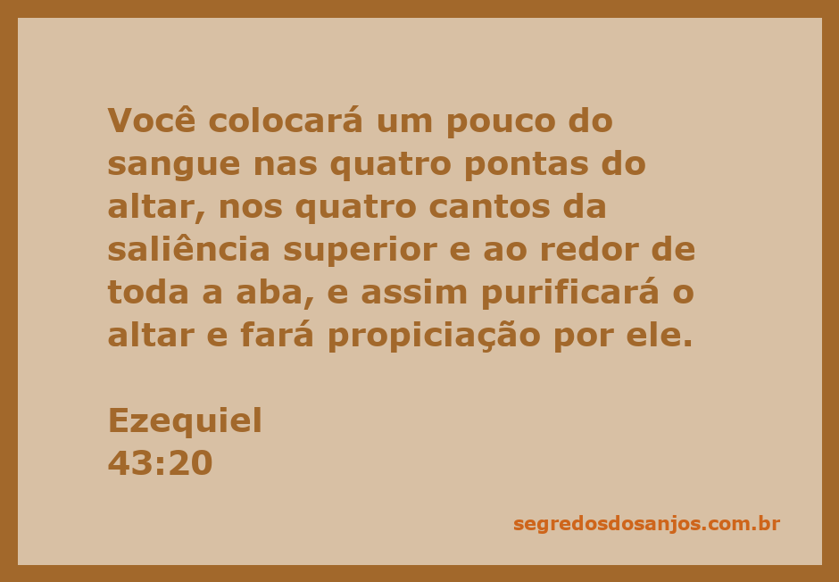 Imagem representativa do altar sendo purificado com sangue conforme Ezequiel 43:20