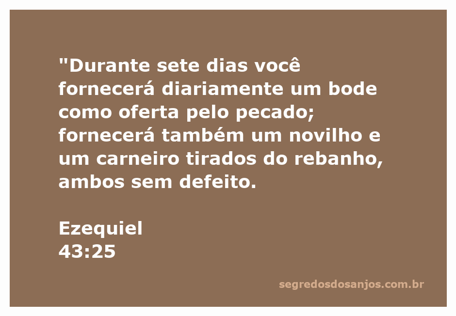 Imagem representativa da oferta de animais para sacrifício conforme Ezequiel 43:25, mostrando um bode, um novilho e um carneiro.
