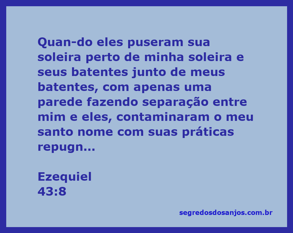 Representação artística da passagem de Ezequiel 43:8, simbolizando a contaminação do sagrado.
