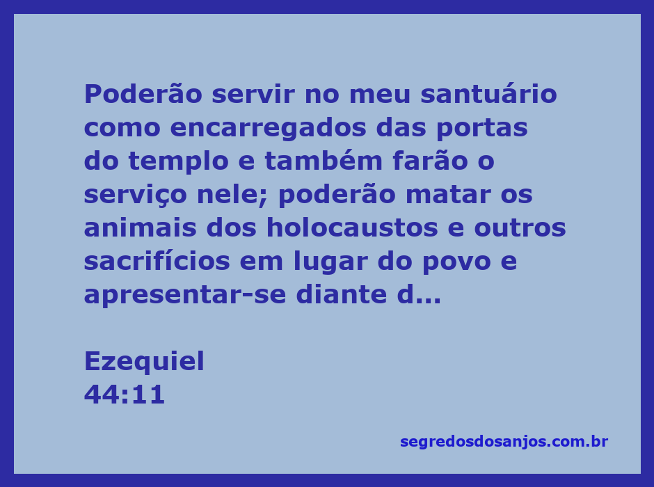 Sacerdotes no santuário de Ezequiel servindo como encarregados das portas do templo e realizando sacrifícios.