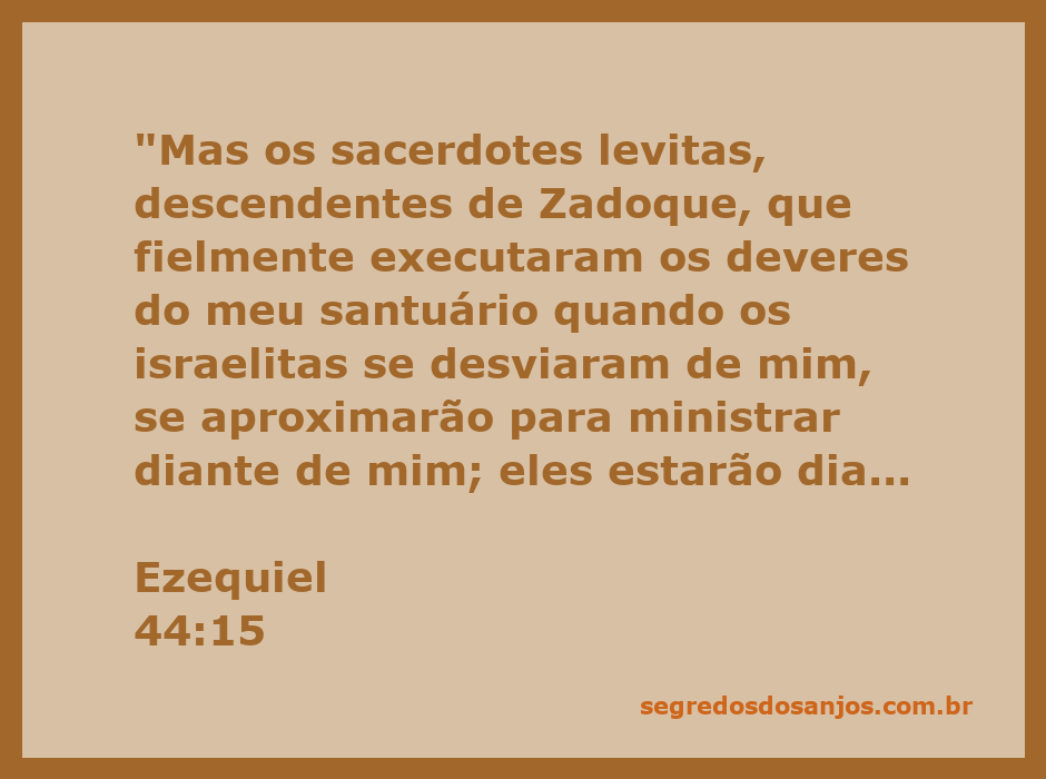 Imagem dos sacerdotes levitas descendentes de Zadoque ministrando no santuário, simbolizando fidelidade e devoção.