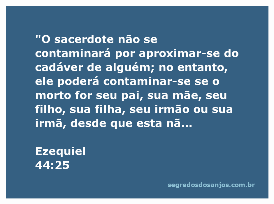 Imagem representativa do versículo Ezequiel 44:25, que aborda a pureza dos sacerdotes em relação a contaminação por cadáveres.