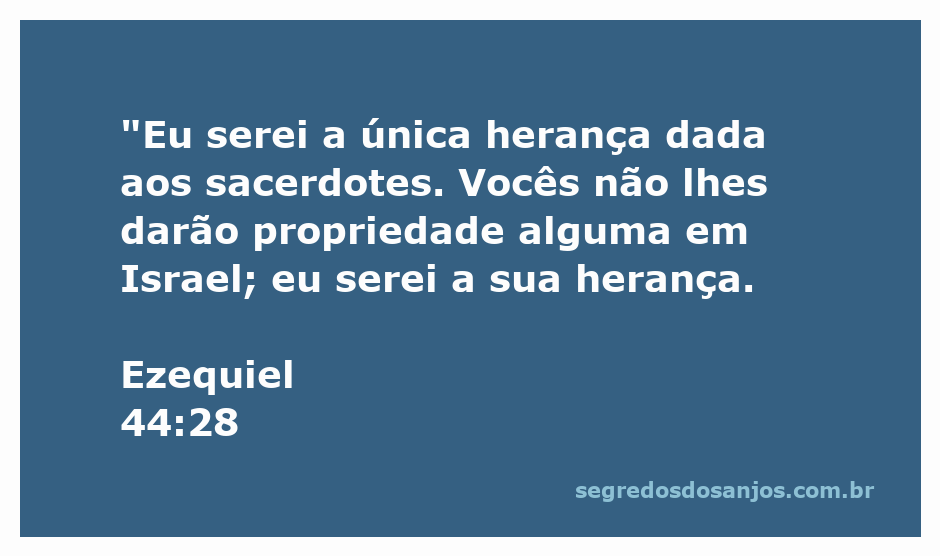 Representação da herança divina para os sacerdotes em Ezequiel 44:28.
