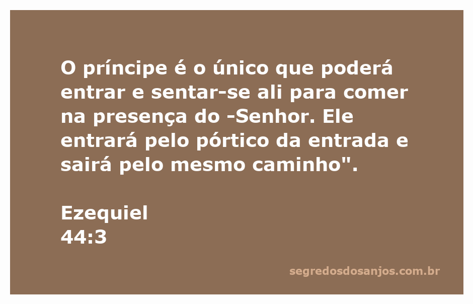 Imagem do templo em Ezequiel 44 com ênfase no pórtico de entrada onde o príncipe pode entrar e comer na presença do Senhor.