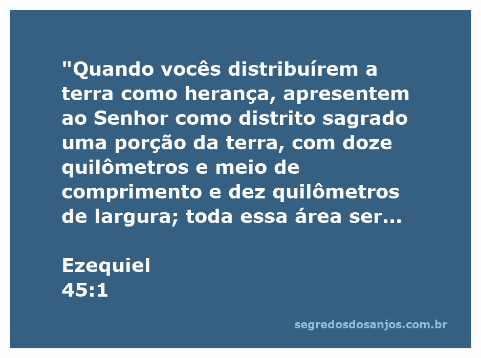 Mapa da distribuição da terra em Ezequiel 45:1, mostrando a porção sagrada ao Senhor.