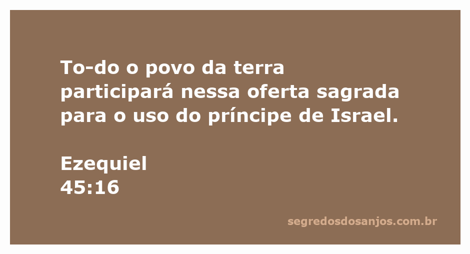 Imagem representativa da oferta sagrada do povo de Israel conforme Ezequiel 45:16