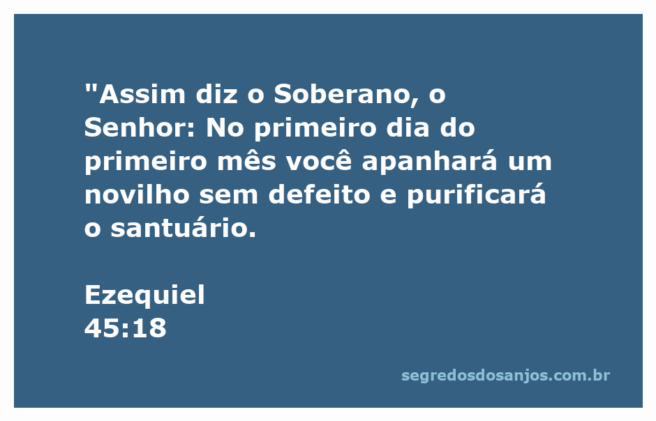 Imagem de um novilho sem defeito, simbolizando a purificação do santuário conforme Ezequiel 45:18.