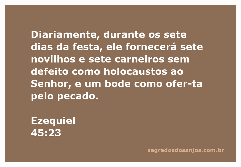 Ilustração da oferta de holocaustos e sacrifícios mencionados em Ezequiel 45:23, representando a prática religiosa da época.