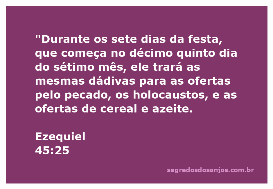 Ilustração da celebração da festa mencionada em Ezequiel 45:25, com ênfase nas ofertas e rituais.