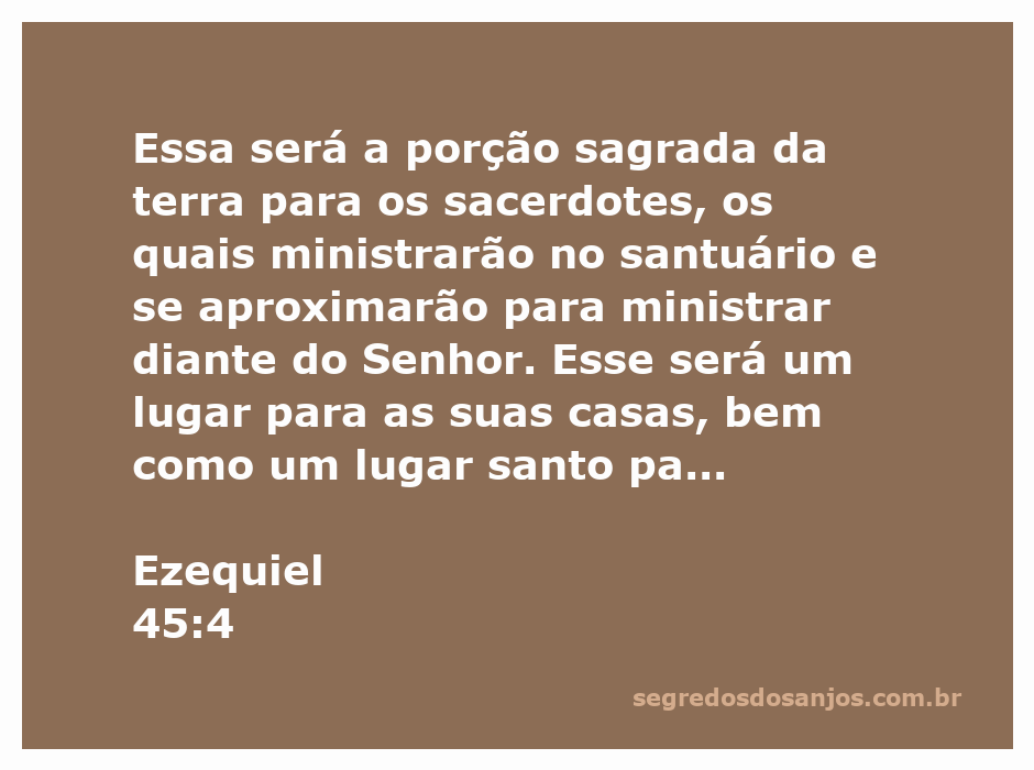 Imagem representativa da porção sagrada da terra destinada aos sacerdotes conforme Ezequiel 45:4.