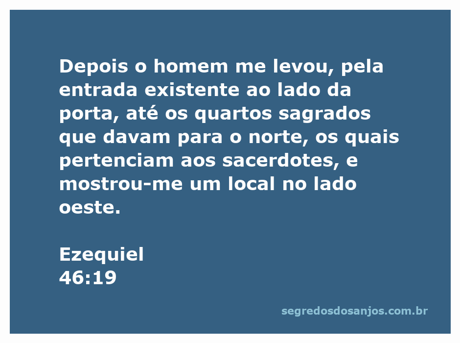 Visão dos quartos sagrados em Ezequiel 46:19, mostrando a entrada ao lado da porta e o local no lado oeste.