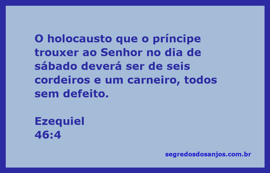 Ilustração do holocausto descrito em Ezequiel 46:4, mostrando cordeiros e um carneiro como oferta ao Senhor.