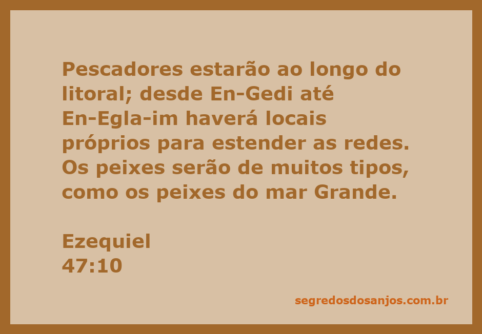 Pescadores ao longo do litoral, representando o versículo de Ezequiel 47:10.