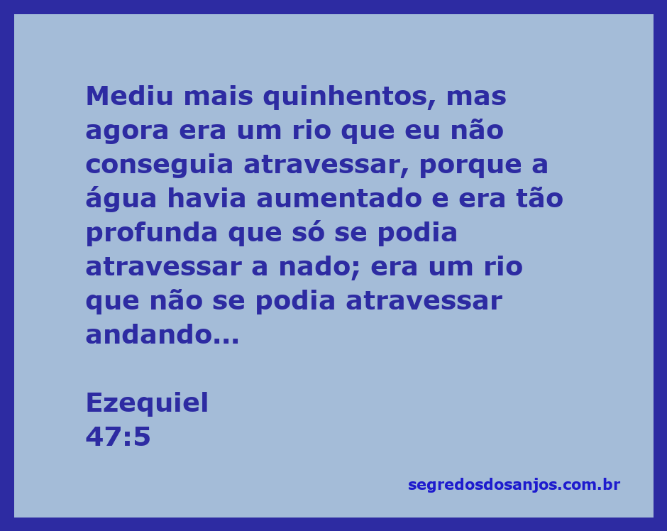 Imagem ilustrativa do rio descrito em Ezequiel 47:5, representando a profundidade e a impossibilidade de atravessá-lo a pé.