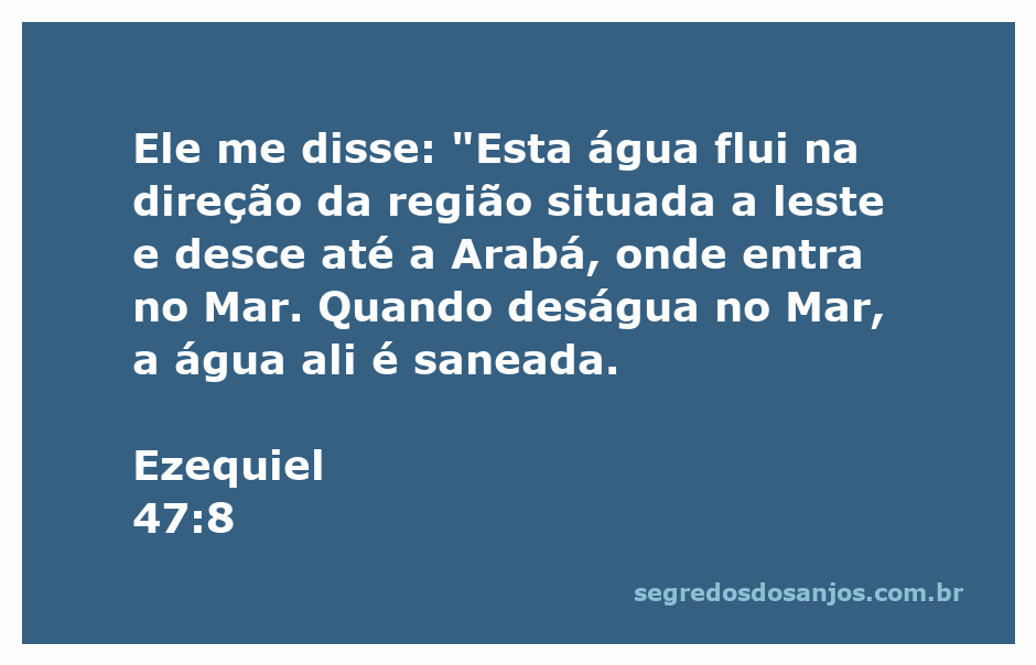 Imagem representando a água que flui para o Mar, simbolizando a purificação e renovação descritas em Ezequiel 47:8.