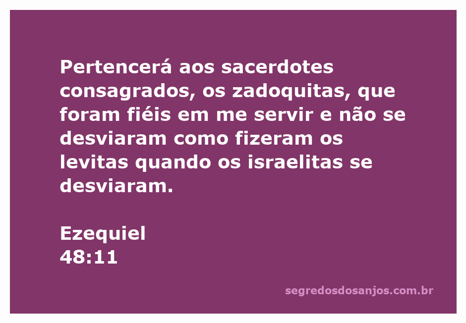 Ilustração dos sacerdotes zadoquitas em Ezequiel 48:11, destacando sua fidelidade ao serviço de Deus.