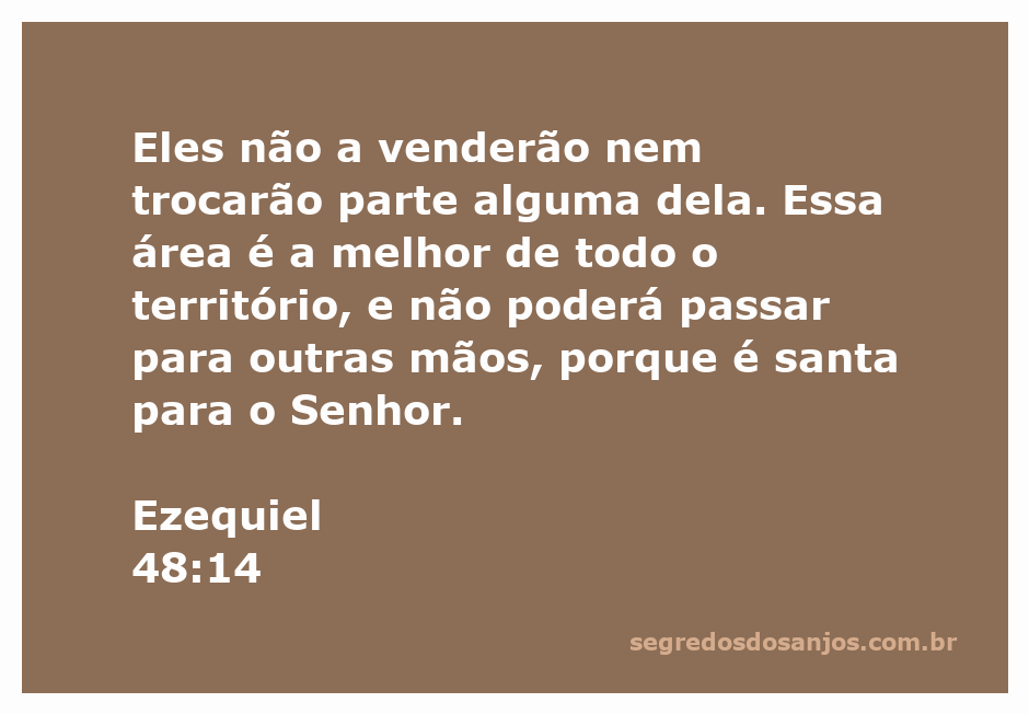 Representação da terra santa conforme descrito em Ezequiel 48:14, simbolizando a herança divina.