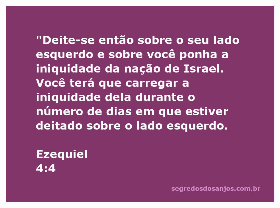 Profeta Ezequiel deitado sobre o lado esquerdo simbolizando a iniquidade de Israel.
