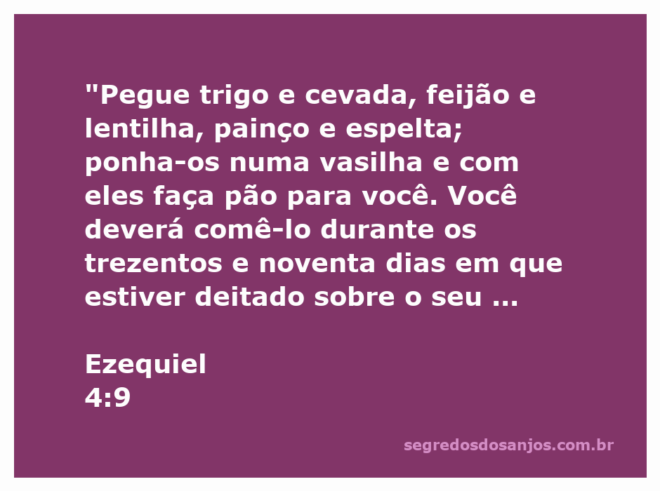 Imagem representando os ingredientes mencionados em Ezequiel 4:9, incluindo trigo, cevada, feijão, lentilha, painço e espelta, em uma vasilha.