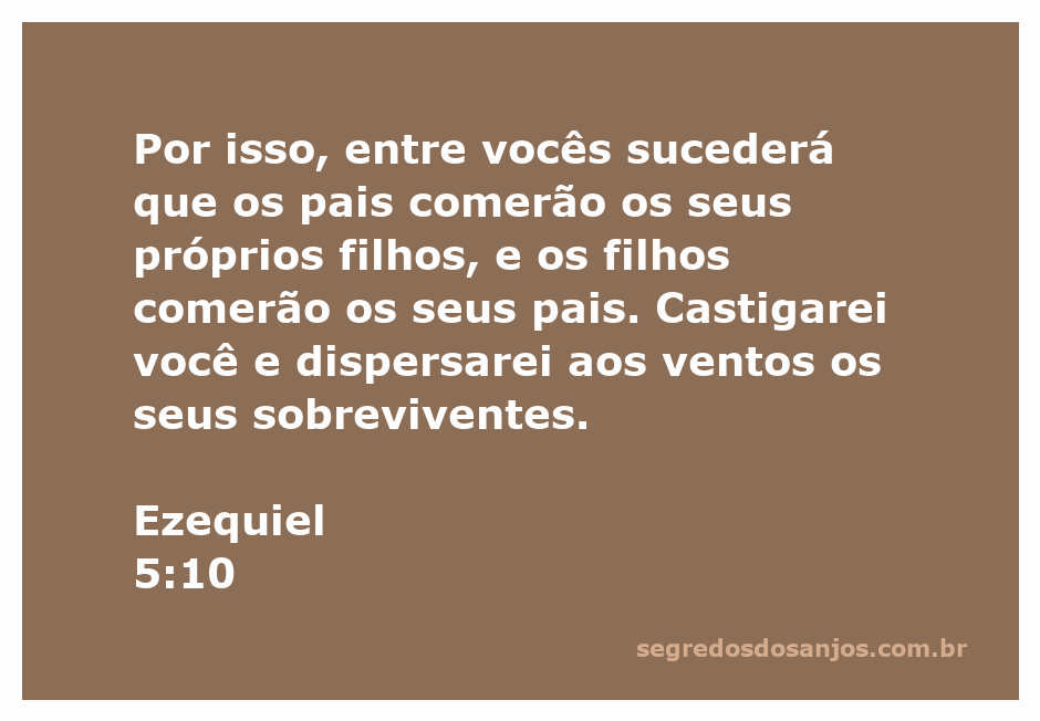 Ilustração da passagem bíblica Ezequiel 5:10, representando a grave advertência sobre as consequências do desvio moral.