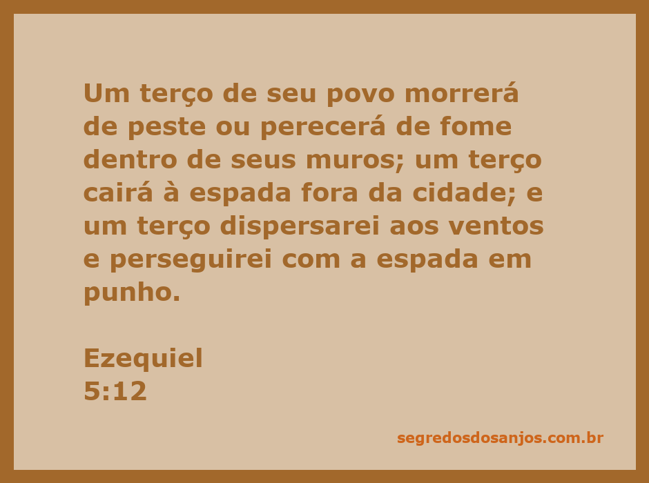 Ilustração representando a mensagem de Ezequiel 5:12 sobre a devastação e a dispersão do povo.