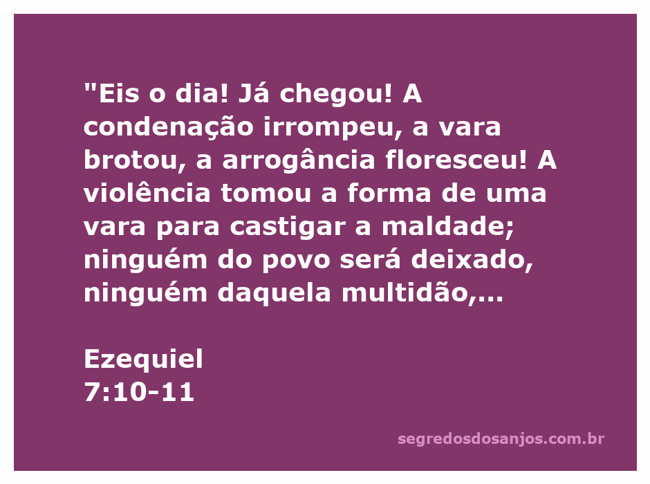 Ilustração representando Ezequiel 7:10-11, simbolizando a condenação e a justiça divina.