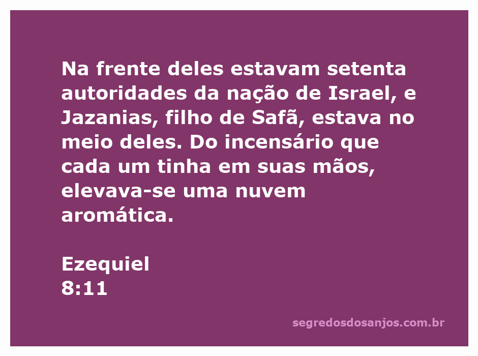 Setenta autoridades da nação de Israel com incensários, representando Ezequiel 8:11.