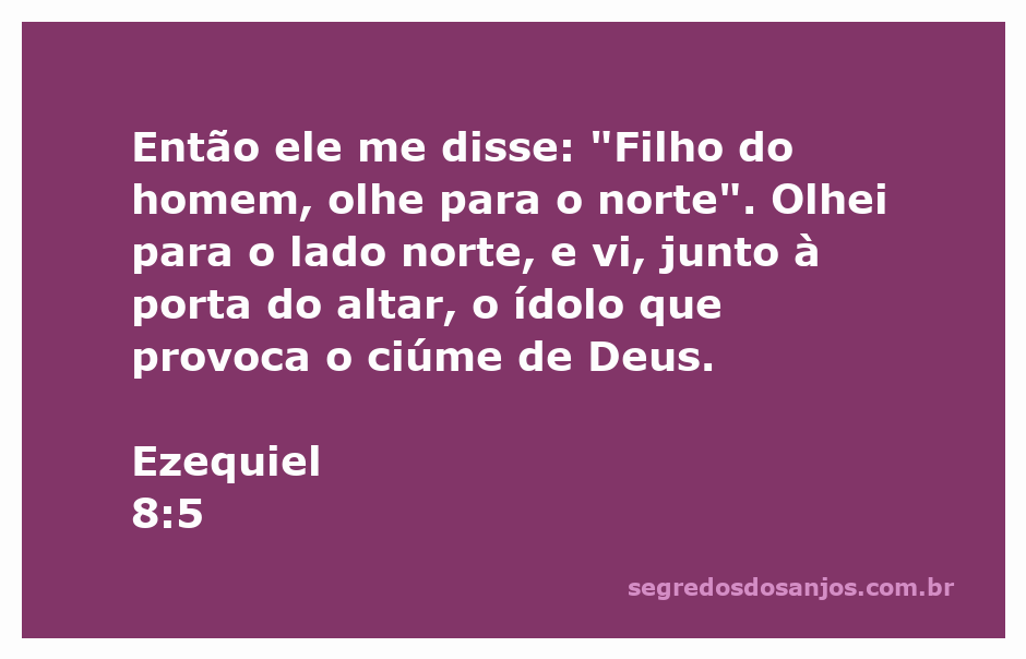 Visão de Ezequiel mostrando o ídolo que provoca o ciúme de Deus, ao norte da porta do altar.