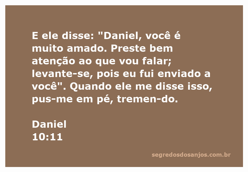 Anjo falando com Daniel, expressando amor e encorajamento.