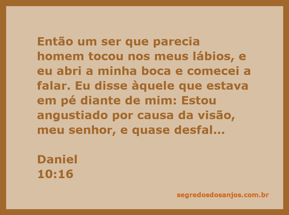 Imagem de um ser celestial tocando os lábios de Daniel, simbolizando a comunicação divina.