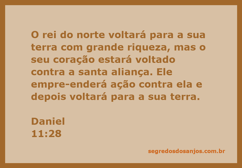 Ilustração do rei do norte retornando à sua terra, simbolizando riqueza e conflito com a santa aliança.