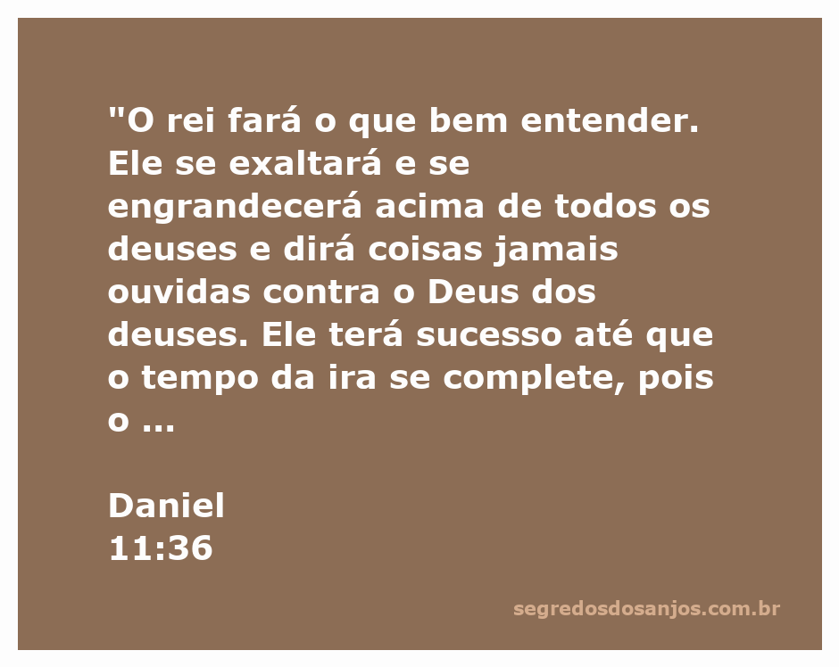 Ilustração do versículo Daniel 11:36, representando a exaltação do rei acima dos deuses.