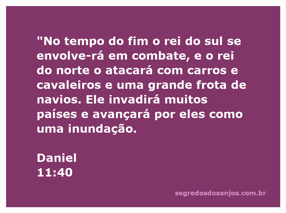 Ilustração de uma batalha épica entre o rei do sul e o rei do norte, simbolizando o combate profetizado em Daniel 11:40.