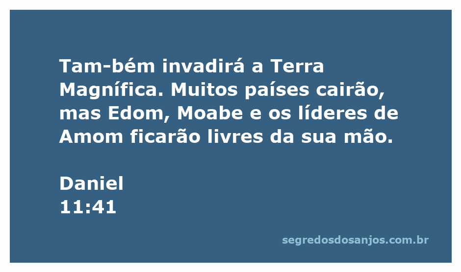 Representação da invasão da Terra Magnífica conforme descrito em Daniel 11:41, destacando a proteção de Edom, Moabe e Amom.