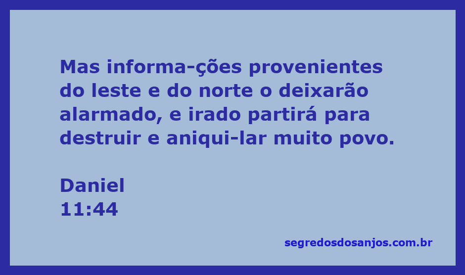 Ilustração representando a passagem de Daniel 11:44, destacando a inquietação e a ira do líder que parte para destruir povos.