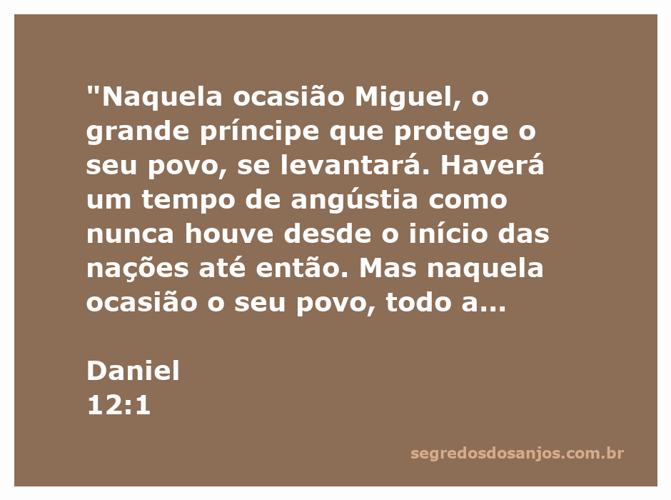 Ilustração de Miguel, o príncipe protetor, oferecendo esperança em tempos de angústia, representando Daniel 12:1.
