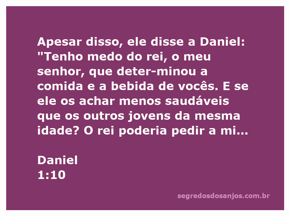 Daniel e seus companheiros sendo oferecidos a comida do rei, enquanto o oficial expressa seu medo de desobedecer ao rei.