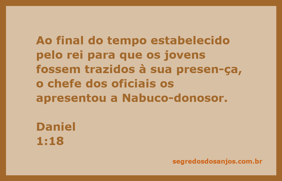 Apresentação dos jovens hebreus ao rei Nabucodonosor no palácio babilônico.
