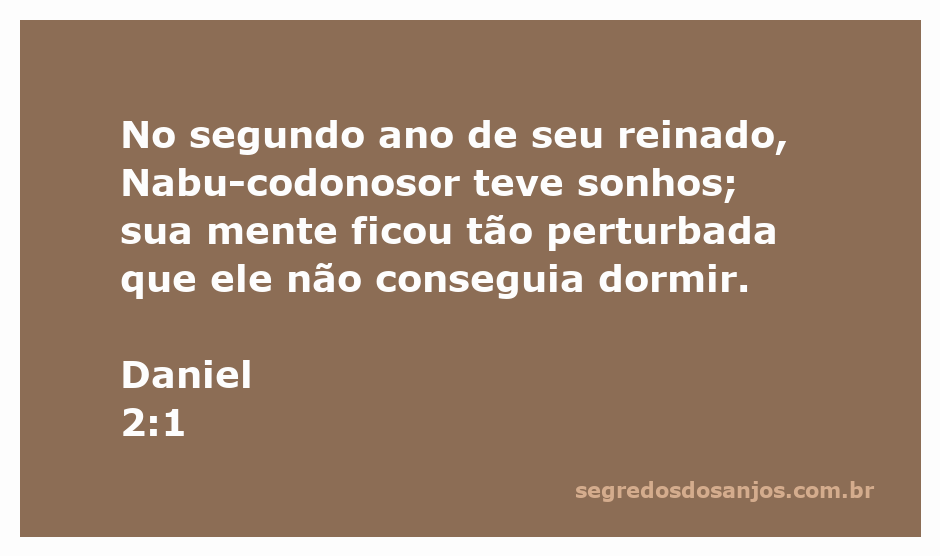 Ilustração de Nabu­codonosor perturbado por seus sonhos, representando o momento descrito em Daniel 2:1.