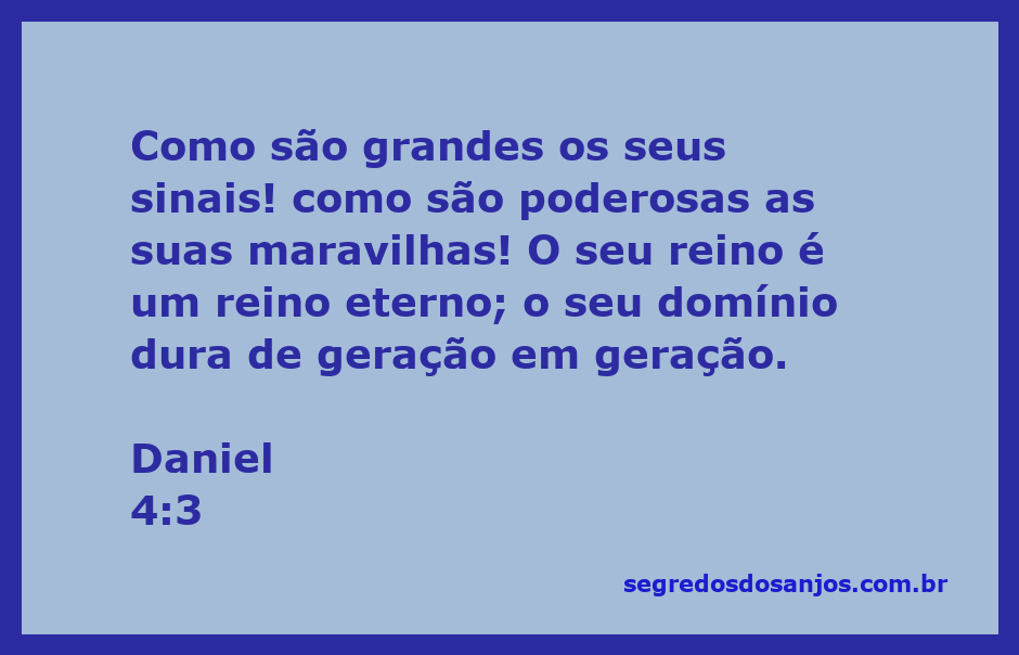 Ilustração do versículo Daniel 4:3, destacando os sinais e maravilhas de Deus.